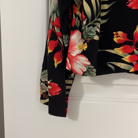 Vanity hoodie Hawaiian Print SM black jacket coat beaded unique dark floral boho - Picture 9 of 10